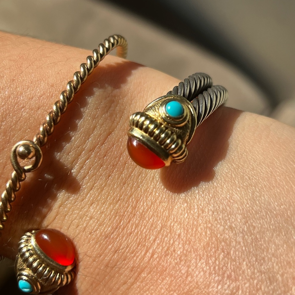 David Yurman 14k gold/925 silver Cuff bracelet - Picture 4 of 15